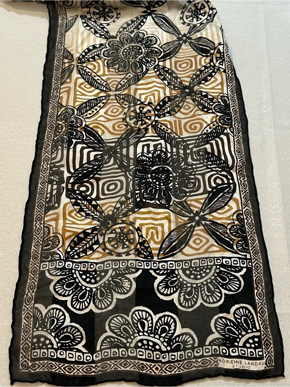 Adrienne Landau 100% Silk Floral Scarf